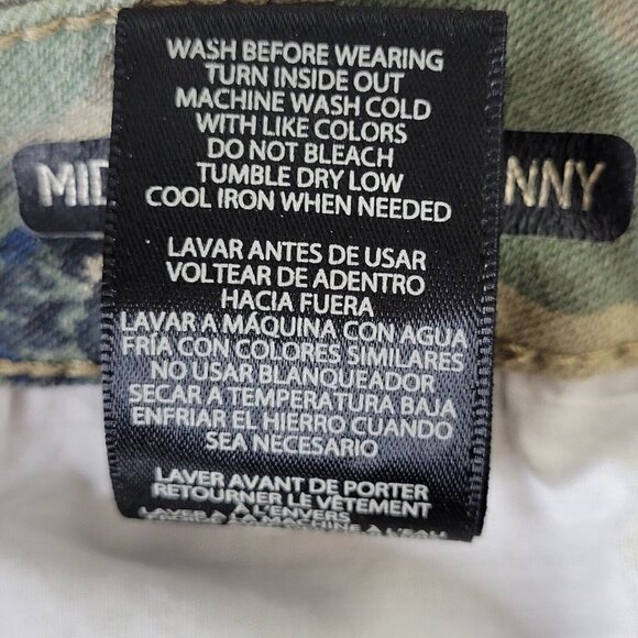 Seven7 Camo Ankle Skinny Jeans Size 8 Floral Mid Rise Green 30X27 Stretch - Picture 5 of 12